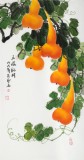 【已售】黄艺三尺招财辟邪葫芦画《五福临门》