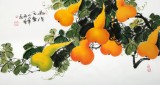 【已售】黄艺三尺招财辟邪葫芦画《福禄满堂》