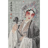 梁健 画戏《惠风和畅》 当代百杰画家 中美协会员 代表作花旦题材