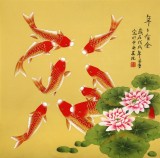 【已售】凌雪 四尺斗方《年年有余》 北京美协会员