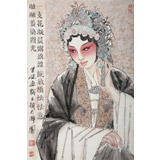 梁健 画戏《一支花凝晨露》 当代百杰画家 代表作花旦题材