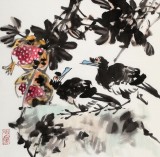 【已售】柳常学 四尺三开《石榴图》 中国美协会员
