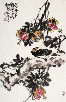 【已售】柳常学 四尺三开《多子多福图》 中国美协会员