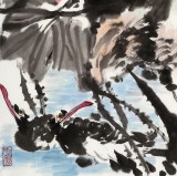【已售】柳常学 四尺三开《朝露》 中国美协会员