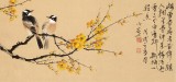 【已售】皇甫小喜 四尺对开《梅雪争春》 河南著名花鸟画家