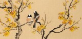 【已售】皇甫小喜 四尺对开《梅花报春》 河南著名花鸟画家
