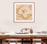 【已售】皇甫小喜 四尺斗方《与梅并作十分春》 河南著名花鸟画家