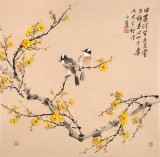 【已售】皇甫小喜 四尺斗方《与梅并作十分春》 河南著名花鸟画家