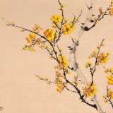 【已售】皇甫小喜 四尺斗方《寒梅报春》 河南著名花鸟画家