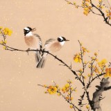 【已售】皇甫小喜 四尺斗方《寒梅报春》 河南著名花鸟画家