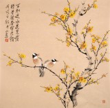 【已售】皇甫小喜 四尺斗方《寒梅报春》 河南著名花鸟画家