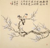 【已售】皇甫小喜 四尺斗方《墙角数枝梅》 河南著名花鸟画家