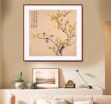 【已售】皇甫小喜 四尺斗方《寒梅报春》 河南著名花鸟画家