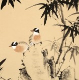 【已售】皇甫小喜 四尺斗方《竹石图》 河南著名花鸟画家