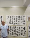 马海方 四尺《赠汪伦》当代画坛一线名家 附合影