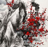 【已售】何华贤 三尺《带雪迎春》 颍淮书画名家