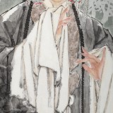 【已售】梁健 《清风》 当代百杰画家 中美协会员 代表作花旦题材