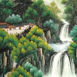 【已售】吴东 四尺《流水生财》 著名易经风水画家