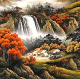 【已售】杨铭昌 小八尺《秋山晴晓》 安徽山水画研究协会理事