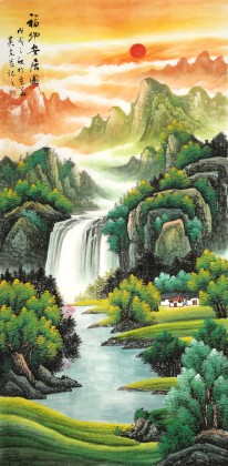 【已售】吴东 四尺《福地安居图》 著名易经风水画家