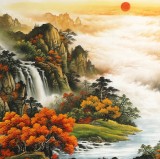 【已售】杨铭昌 小八尺《源远流长》 安徽山水画研究协会理事