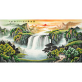 【已售】吴东 六尺《福地安居图》 著名易经风水画家
