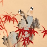 皇甫小喜 四尺斗方《竹影半墙入画》 河南著名花鸟画家