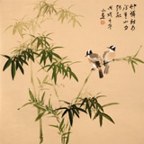 【已售】皇甫小喜 四尺斗方《竹怜新雨后》 河南著名花鸟画家