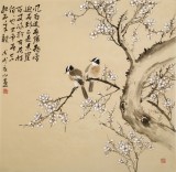 【已售】皇甫小喜 四尺斗方《寒梅映雪》 河南著名花鸟画家