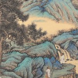 吴显刚卡纸团扇《高士游山图》 贵州七星关美协主席