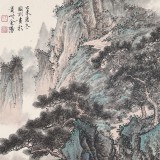 吴显刚卡纸团扇《深山访仙》 贵州七星关美协主席