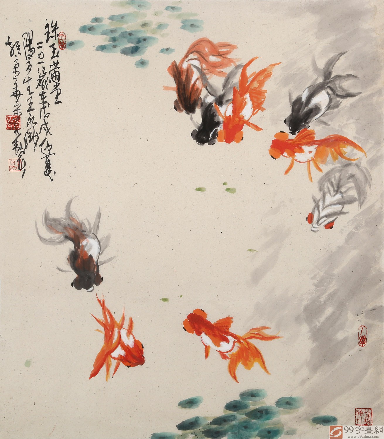 画金龙鱼,金龙鱼绘画图片,画鱼的画家_大山谷图库