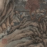 【已售】吴显刚 四尺斗方《溪山访友》 贵州七星关美协主席