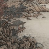 【已售】吴显刚 四尺斗方《溪山访友》 贵州七星关美协主席