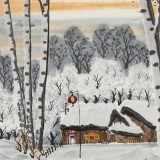 【已售】何一鸣 三尺斗方《雪晴》 冰雪画派画家 师从于志学