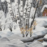 【已售】何一鸣 三尺斗方《塞北雪乡》 冰雪画派画家 师从于志学