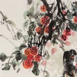 【已售】尹和平 四尺斗方《大利》 当代乡土童趣绘画名家