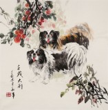 【已售】尹和平 四尺斗方《大利》 当代乡土童趣绘画名家