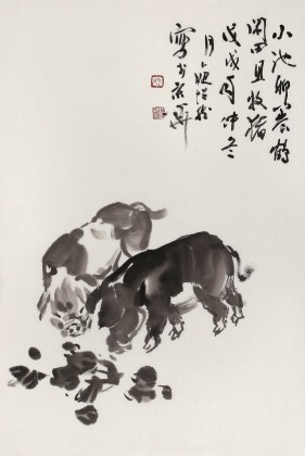 【已售】庾超然 四尺三开《福临门》 黄鹤楼书画院院长