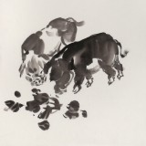 【已售】庾超然 四尺三开《福临门》 黄鹤楼书画院院长