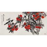 朱祖义 四尺吉祥柿子《丰年喜事多》 中国老子书画院副院长