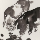 【已售】庾超然 四尺三开《福临门》 黄鹤楼书画院院长