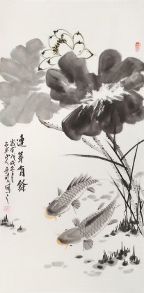 梁景欣 三尺《连年有余》 学院派画家