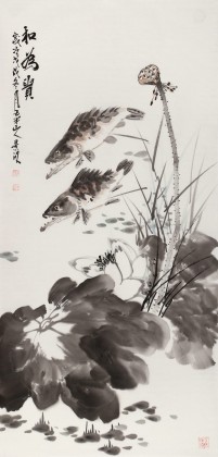 梁景欣 三尺《和为贵》 学院派画家