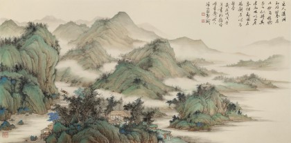 【已售】吴显刚 四尺《山居客访》 贵州七星关美协主席