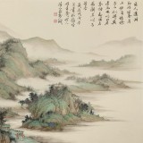 【已售】吴显刚 四尺《山居客访》 贵州七星关美协主席