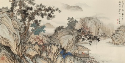 【已售】吴显刚 四尺《观泉图》 贵州七星关美协主席