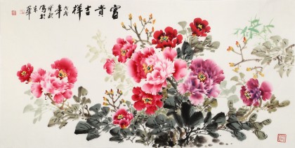 王宝钦 四尺《富贵吉祥》当代花鸟牡丹画名家（询价）