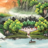 【已售】吴东 四尺《宝地生金》 著名易经风水画家