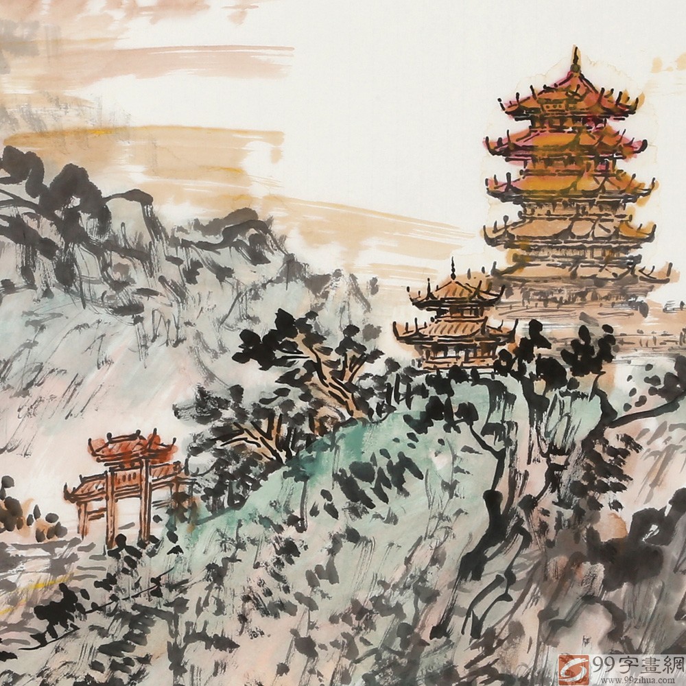 已售庾超然四尺云雾扫开天地憾黄鹤楼书画院院长
